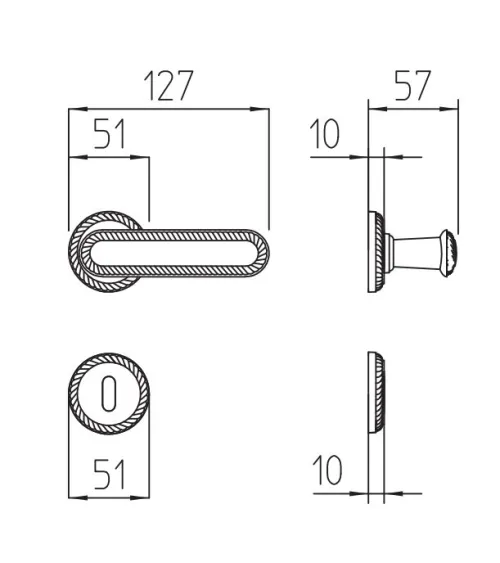 Mandelli Coco designer door handle colour 3