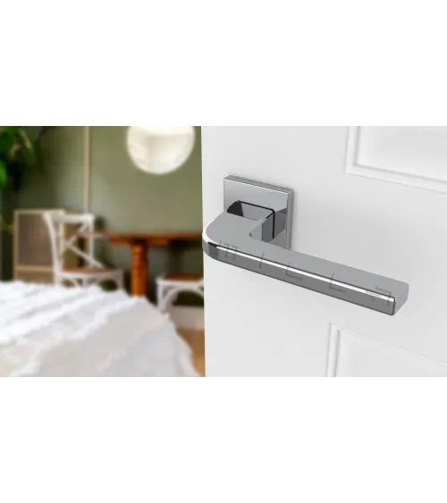 Polished chrome ISMENA door handle designer handle