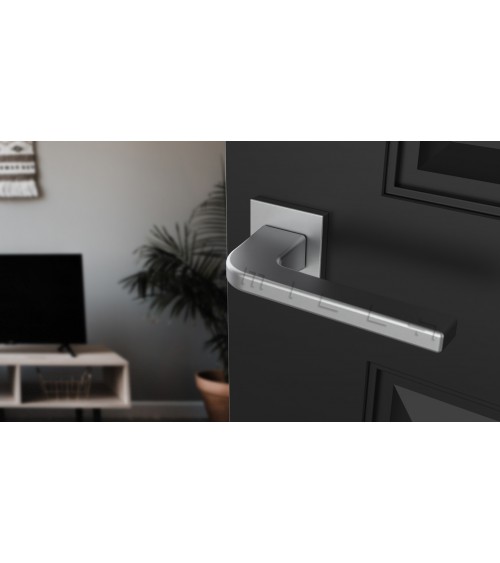 Satin chrome ISMENA door handle designer handle
