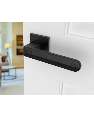 Contemporary square Zamak door handle Bohema - designer handle