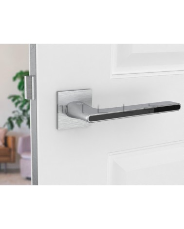 Two-Tone Chrome and Black Door Handle - Ferrara
