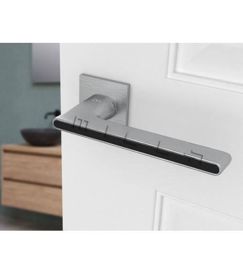 Black and gold Ferrara square door handle - designer handle
