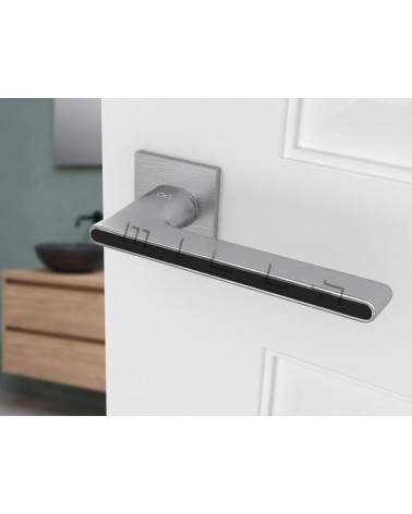 Two-Tone Chrome and Black Door Handle - Ferrara
