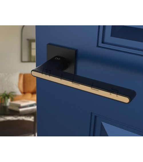 Ferrara square black and gold door handle - design handle
