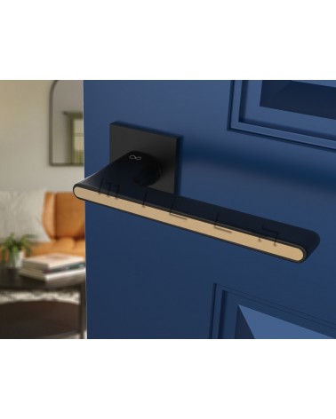 Ferrara square black and gold two-tone door handle
