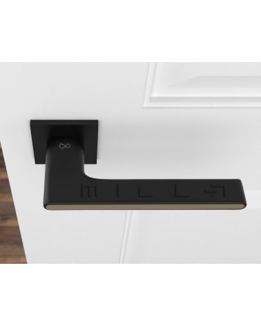 Ferrara square black and gold two-tone door handle