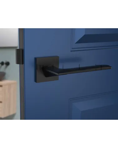 Zamak door handle Line GIULIA design handle design handle front view mounted on a door