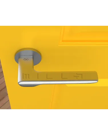 Modern style LIGNE design door handle top view mounted on a door