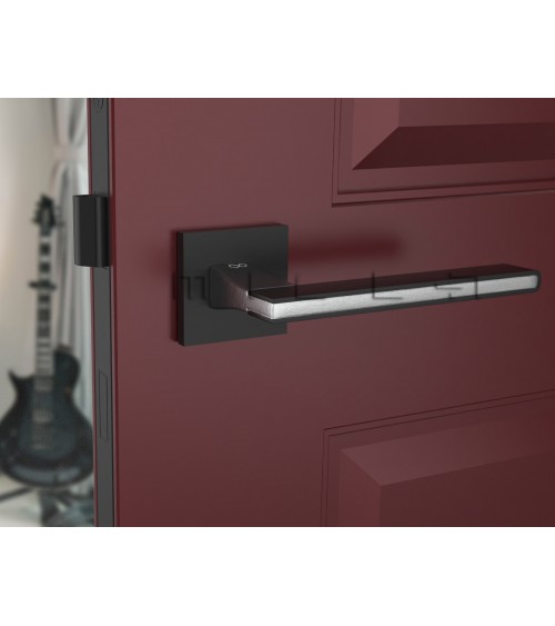 Black NICOLA square door handle - design handle