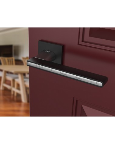 Modern Black NICOLA Square Door Handle in zamak