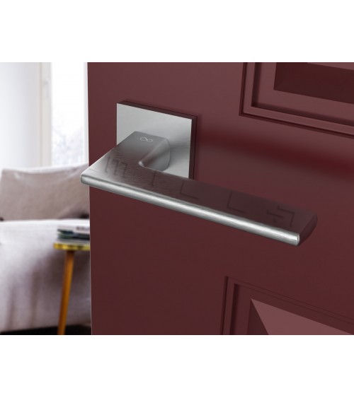 Brushed chrome Shark door handle - designer handle