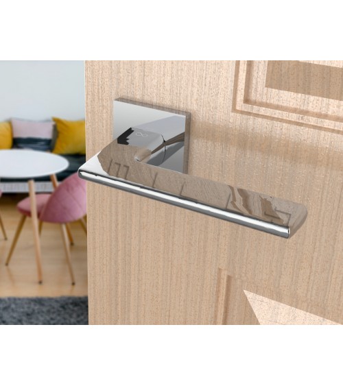 Polished chrome Shark door handle - designer handle