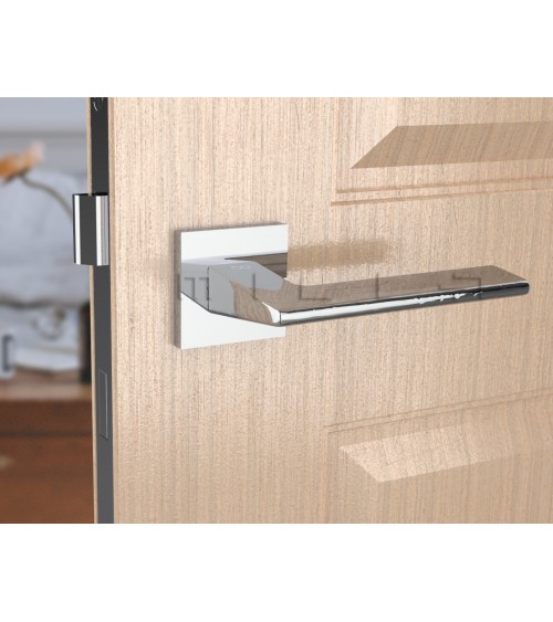 Polished chrome Shark door handle - designer handle