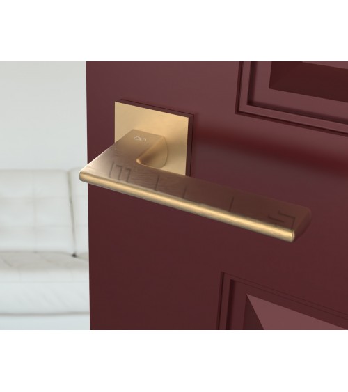 Matt gold Shark door handle - design handle