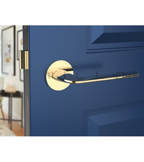 Polished gold Stinger door handle - designer handle