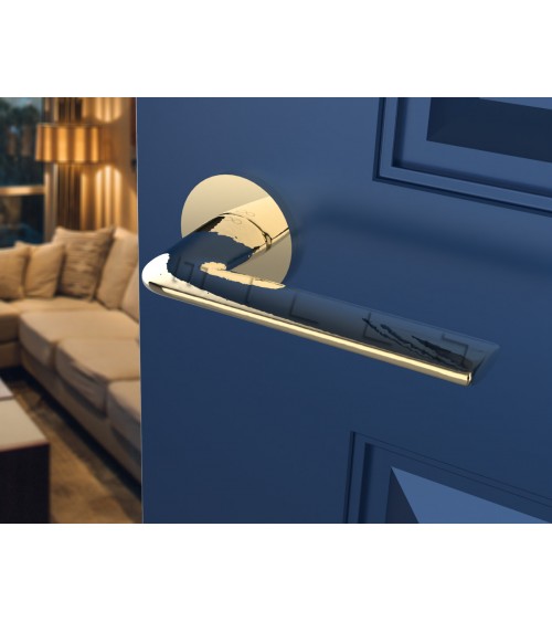 Polished gold Stinger door handle - designer handle