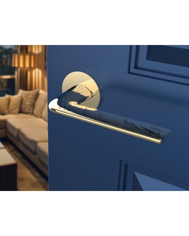 Polished gold Stinger door handle - designer handle