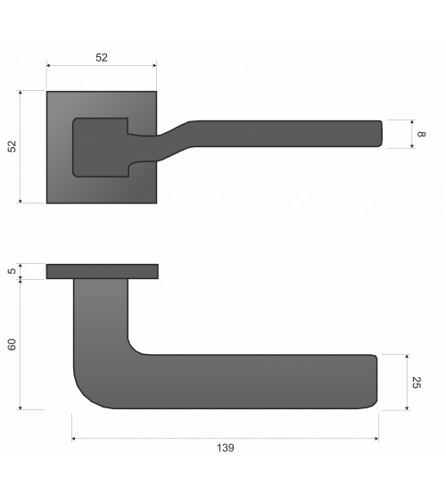 Polished chrome LINE BALI door handle designer hardware