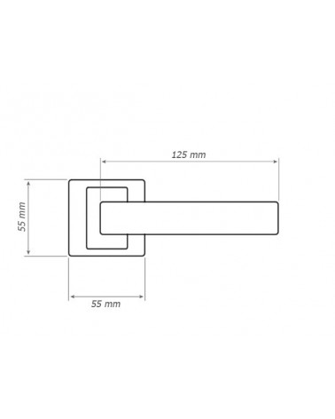 GLAMOUR door handle with dimensions