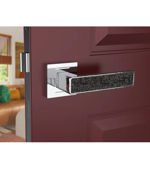Polished chrome GLAMOUR door handle design ironmongery