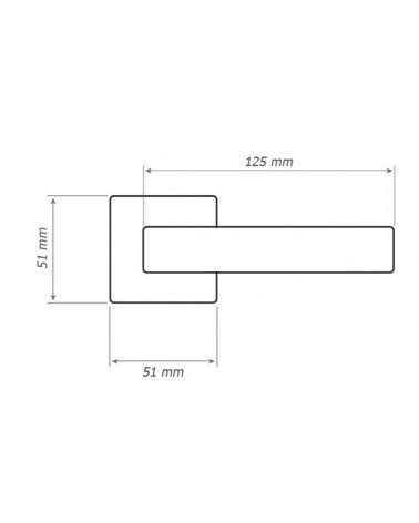 Door handle DIUNA with dimensions