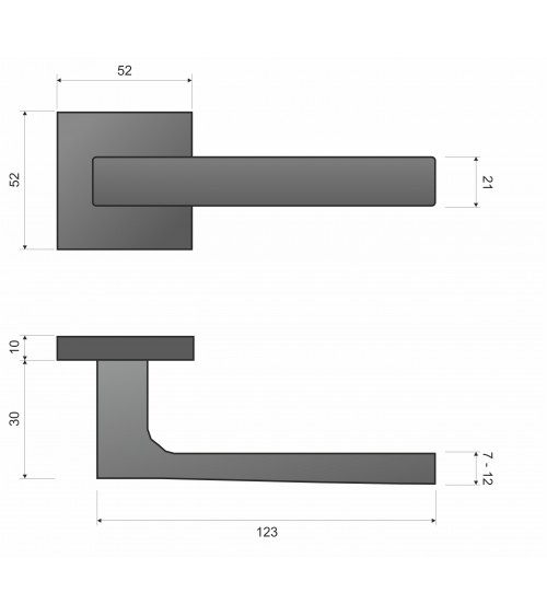 Satin nickel DIUNA door handle designer handle