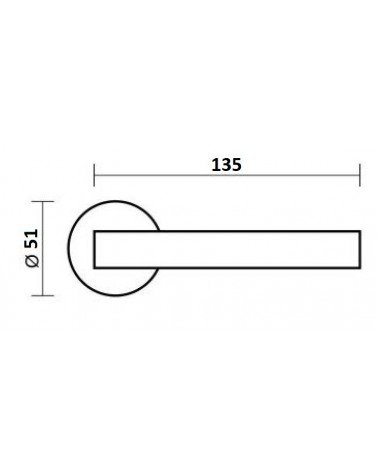Line GIULIA door handle with dimensions