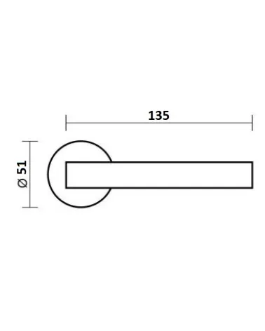Line GIULIA door handle with dimensions