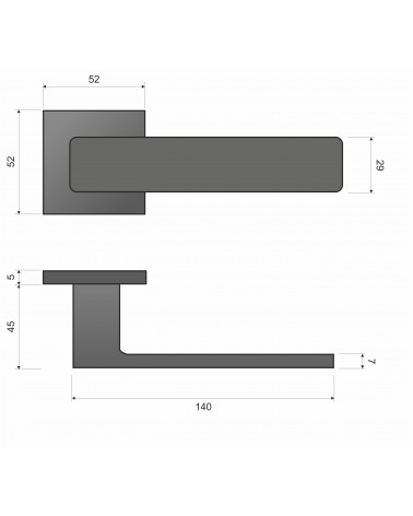 Brushed Chrome Door Handle Line Imperia - designer handle