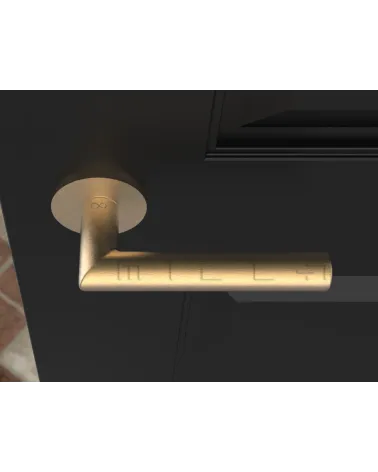 Matt Gold Door Handle Line Ronda Round - designer handle
