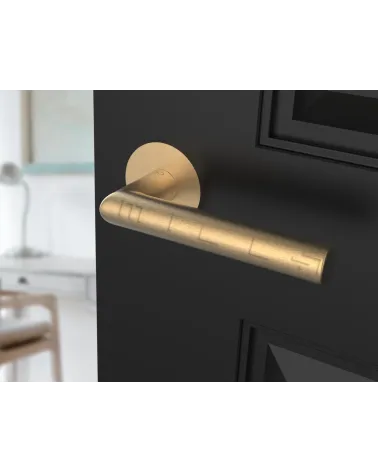 Matt Gold Door Handle Line Ronda Round - designer handle