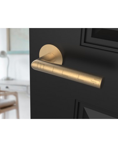 Matt Gold Door Handle Line Ronda Round - designer handle