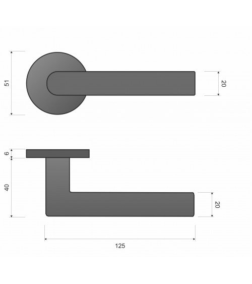 Polished Chrome Door Handle Line Ronda Round - designer handle