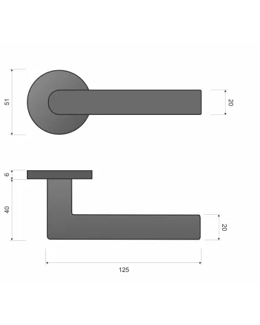 Classic Door Handle Line Ronda Round - designer handle