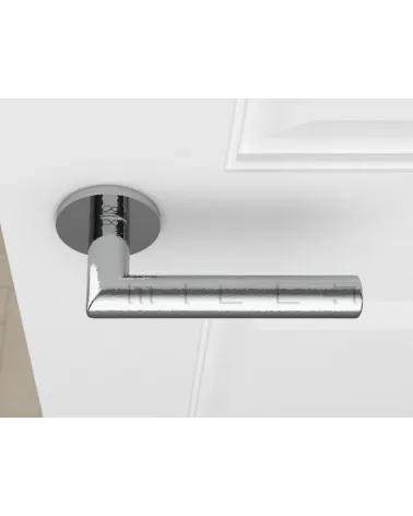 Polished Chrome Door Handle Line Ronda Round - designer handle