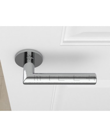 Polished Chrome Door Handle Line Ronda Round - designer handle