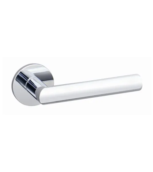 Polished Chrome Door Handle Line Ronda Round - designer handle