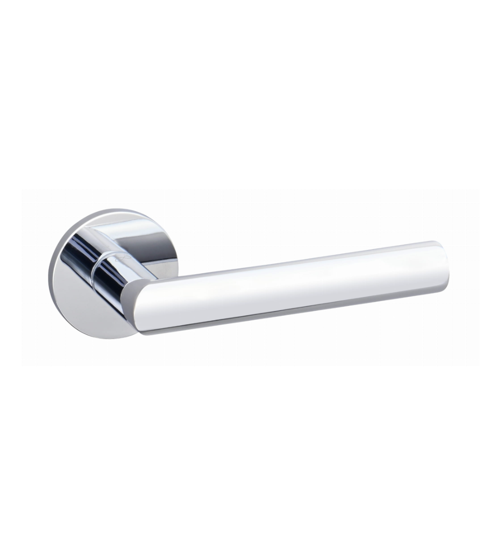 Polished Chrome Door Handle Line Ronda Round - designer handle