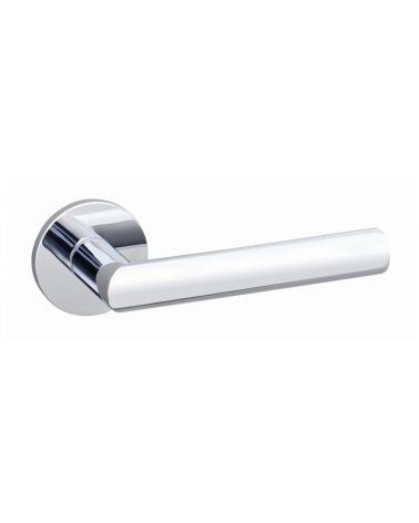 Polished Chrome Door Handle Line Ronda Round - designer handle