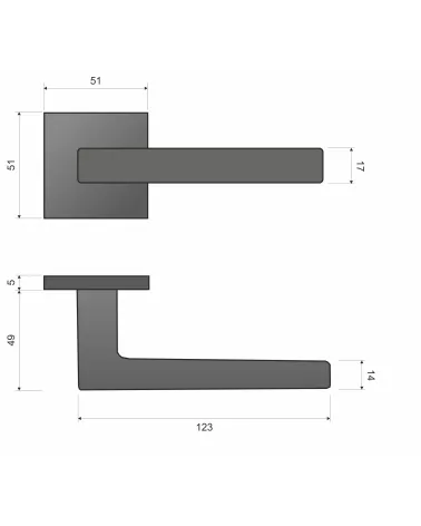 Black Door Handle Line STELLA Q - designer handle