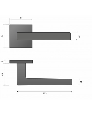 Polished Chrome Door Handle Line STELLA Q - designer handle