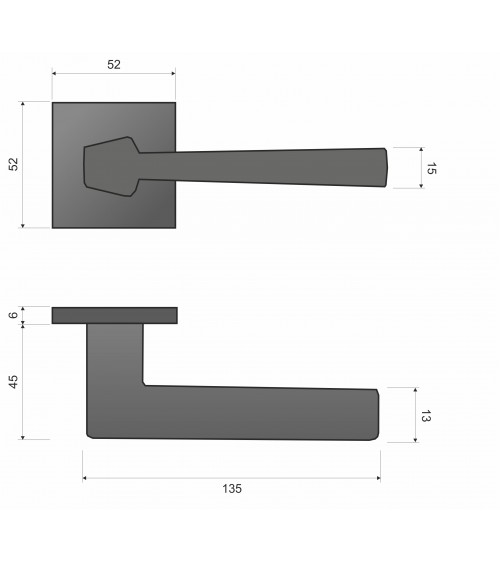 Polished chrome DIAMANT door handle designer handle