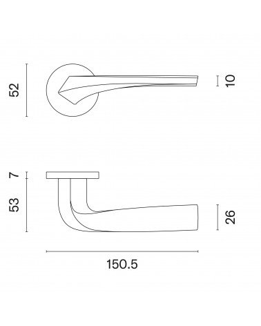DALIA round plate door handle with dimensions