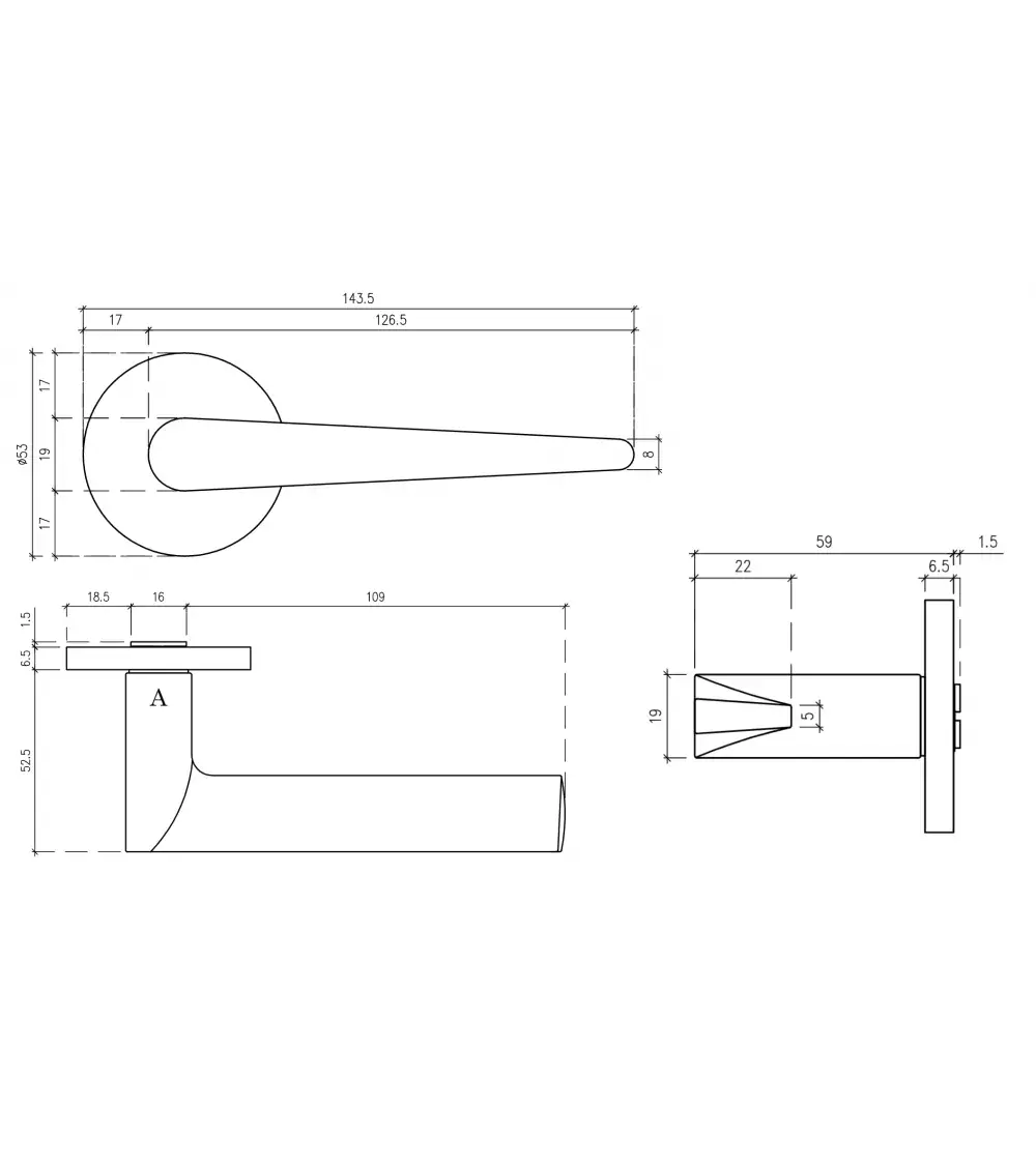 ARNICA round plate door handle design handle colour 2