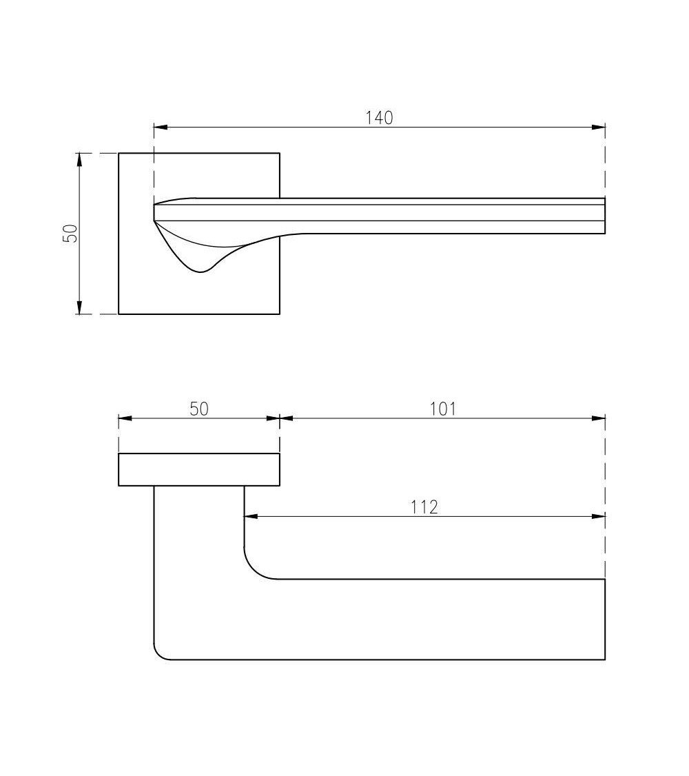 LUNARIA square plate door handle design handle colour 3