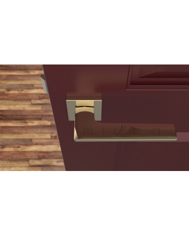 LUNARIA square plate door handle design handle colour 3 top view mounted on a door