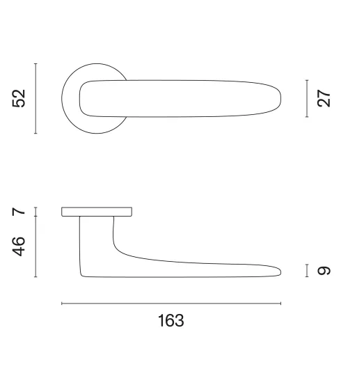 ROSA round plate door handle designer handle colour 1