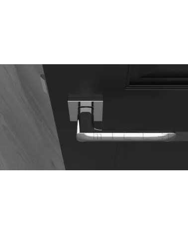 STELLA square plate door handle designer hardware colour 2 top view mounted on a door