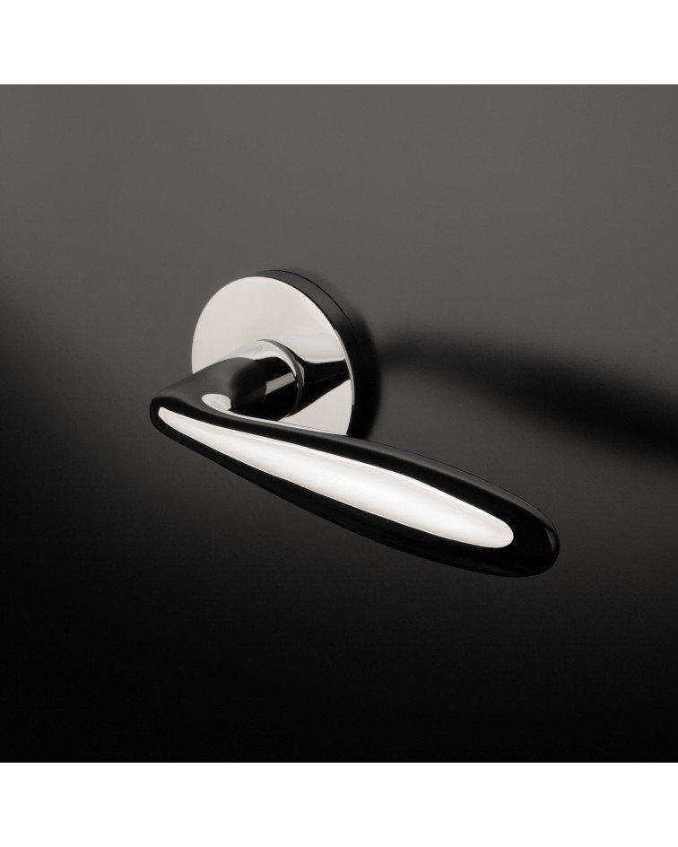 VERBENA round plate door handle design handle colour mounted on a door
