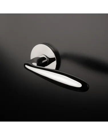 VERBENA round plate door handle design handle colour mounted on a door